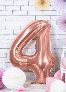 Balon CYFRA 4 r�owe z�oto 86 cm