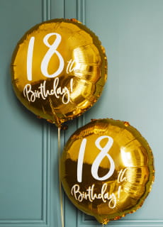 Zoty balon na 18 URODZINY foliowy 45cm