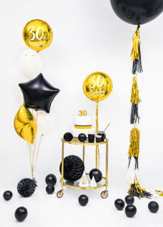Balon na 30 URODZINY foliowy z�oty 45cm dekoracja na 30 urodziny gad�et na 30 urodziny dekoracja urodzinowa