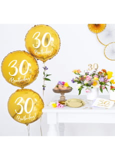 Balon na 30 URODZINY foliowy z�oty 45cm dekoracja na 30 urodziny gad�et na 30 urodziny dekoracja urodzinowa