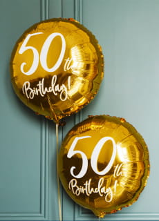 Balon na 50 URODZINY foliowy z�oty 45cm urodzinowy balon 50 urodziny balon urodzinowy balon na urodziny