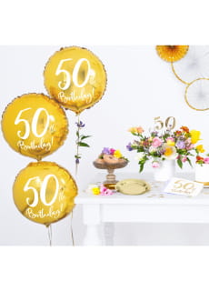 Balon na 50 URODZINY foliowy z�oty 45cm urodzinowy balon 50 urodziny balon urodzinowy balon na urodziny