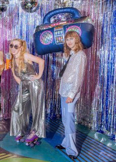 Foliowy balon BOOMBOX holograficzny balon foliowy dekoracje muzyczne dmuchany boombox gad�ety muzyczne