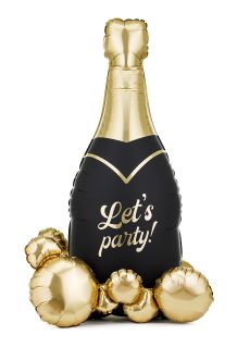 Foliowy balon LETS PARTY butelka z b�belkami balony na imprez� dekoracje na imprez� dekoracje imprezowe balony imprezowe