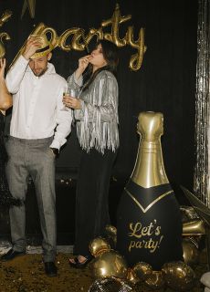 Foliowy balon LETS PARTY butelka z b�belkami balony na imprez� dekoracje na imprez� dekoracje imprezowe balony imprezowe