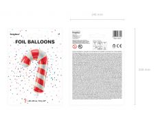 Balon foliowy CUKROWA LASKA czerwona balon laska cukrowa balon �wi�teczny