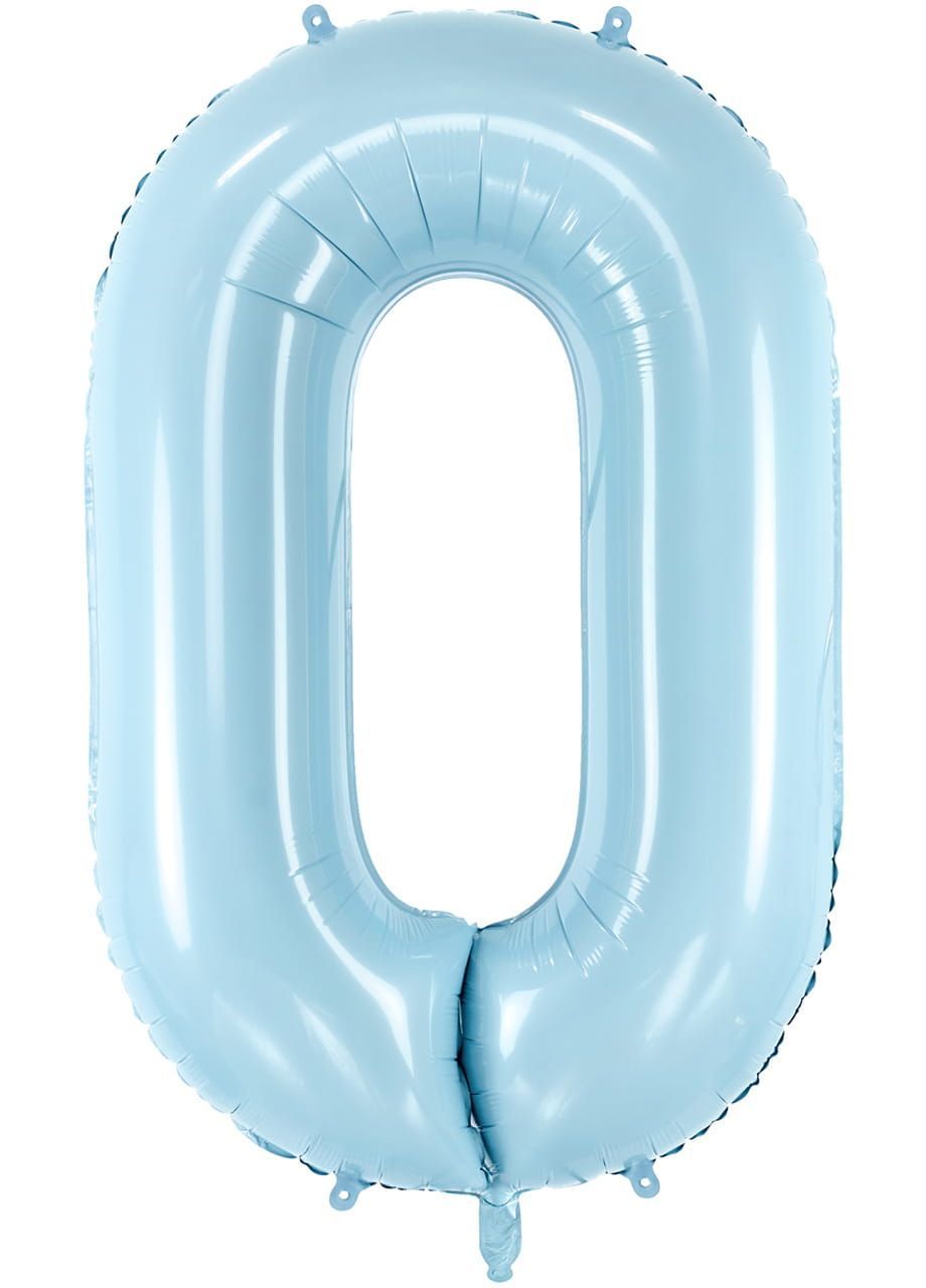 Balon foliowy CYFRA 0 niebieski 86cm