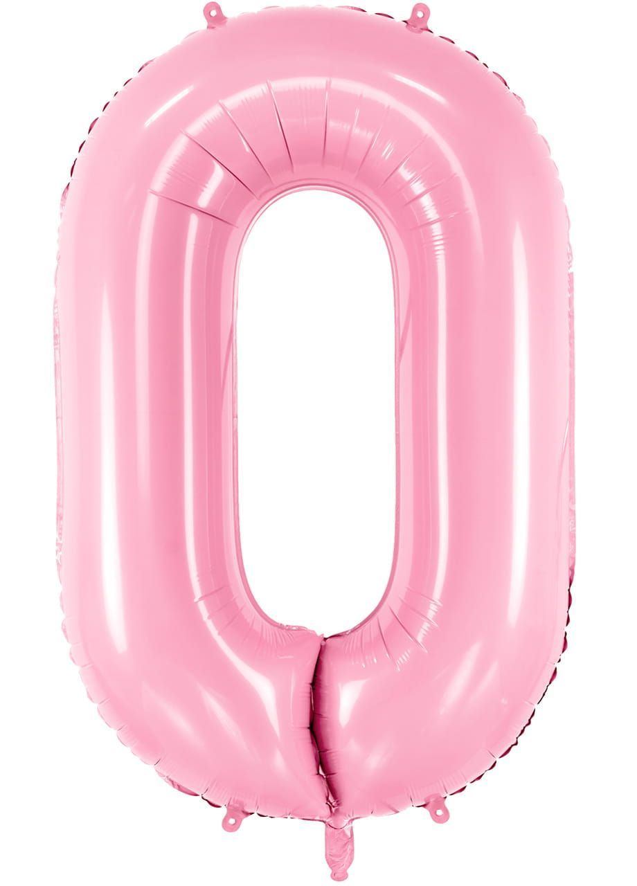 Balon foliowy CYFRA 0 różowy 86cm