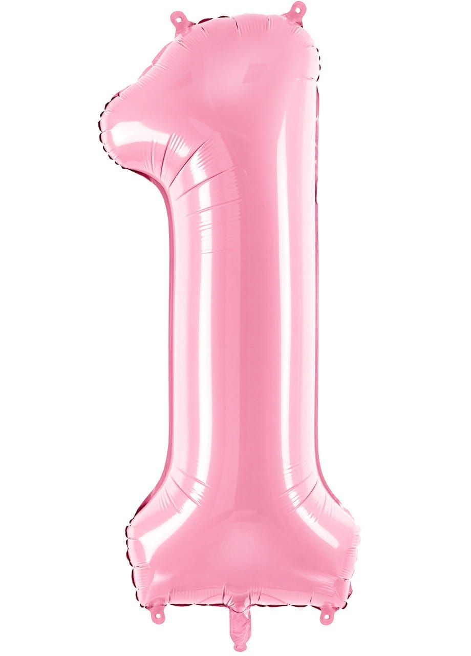 Balon foliowy CYFRA 1 różowy 86cm