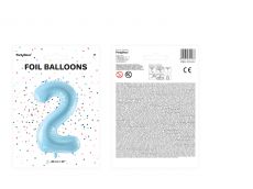 Balon foliowy CYFRA 2 niebieski 86cm