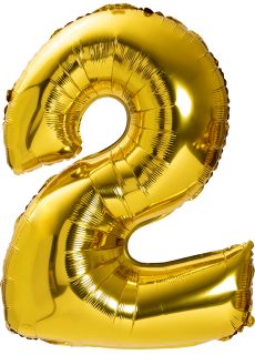 Foliowy balon CYFRA 2 - zoty bysk 85cm