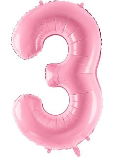 Balon foliowy CYFRA 3 r�owy 86cm