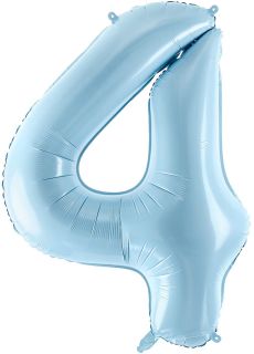 Balon foliowy CYFRA 4 niebieski 86cm