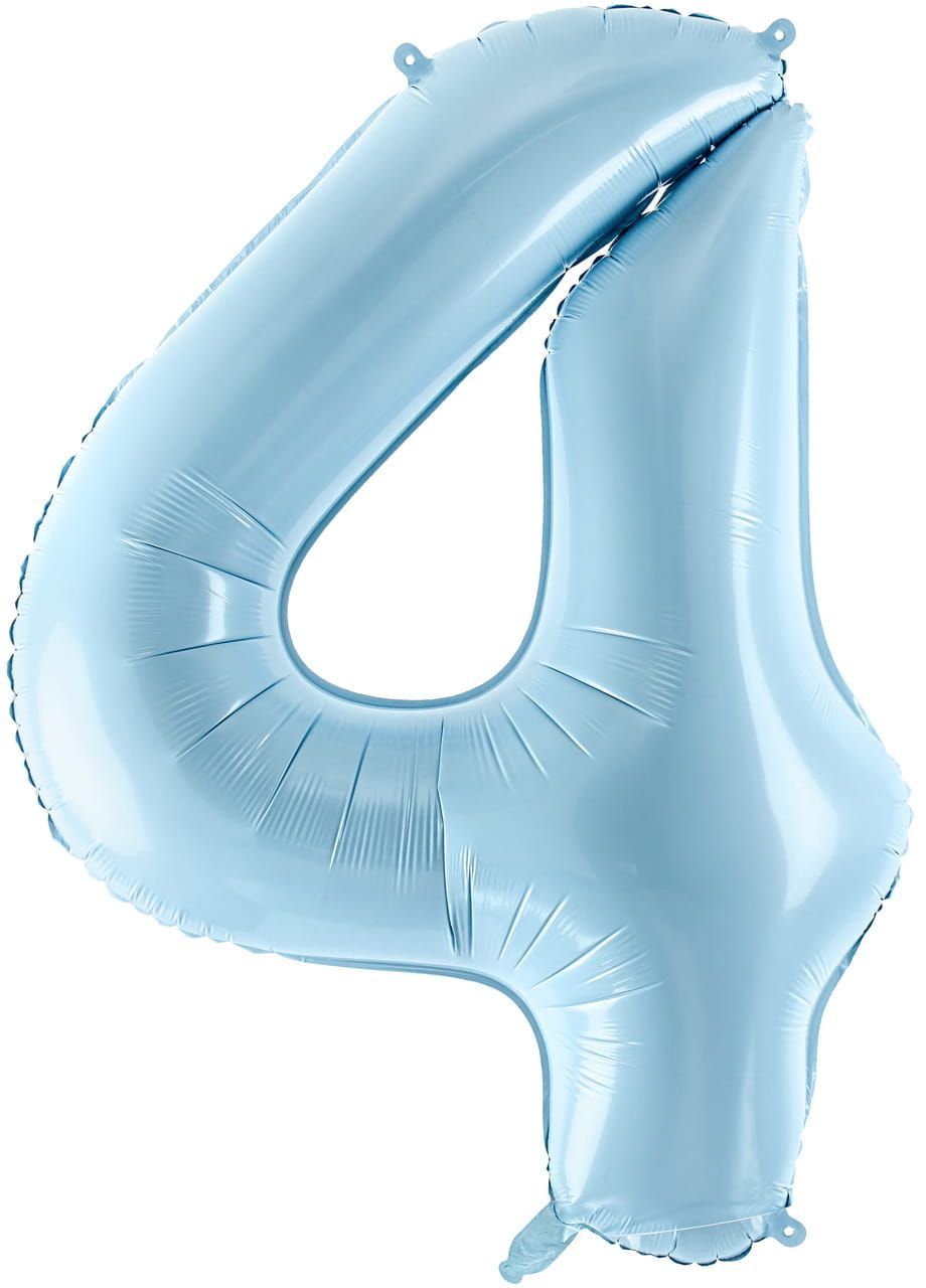 Balon foliowy CYFRA 4 niebieski 86cm