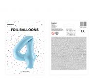 Balon foliowy CYFRA 4 niebieski 86cm