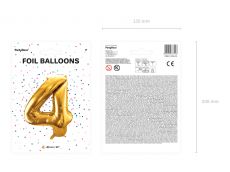 Balon foliowy CYFRA 4 z�oty 86cm