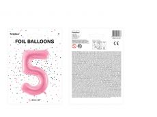 Balon foliowy CYFRA 5 r�owy 86cm