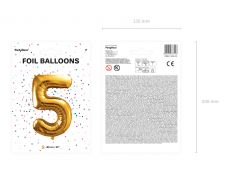 Balon foliowy CYFRA 5 z�oty 86cm