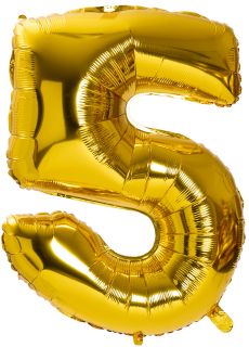 Foliowy balon CYFRA 5 - z�oty b�ysk 85cm