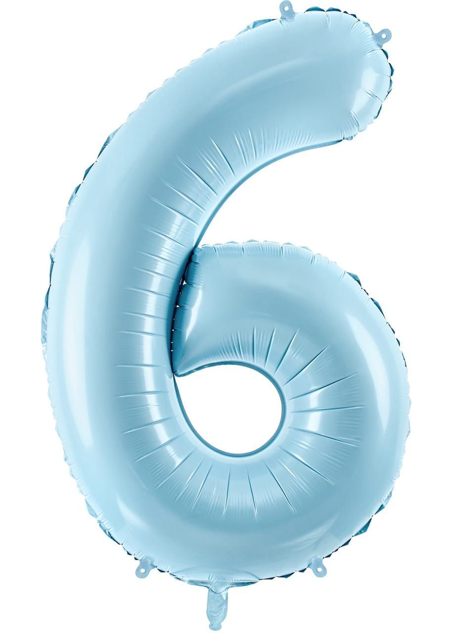 Balon foliowy CYFRA 6 niebieski 86cm