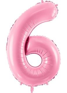 Balon foliowy CYFRA 6 r�owy 86cm
