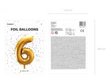 Balon foliowy CYFRA 6 z�oty 86cm