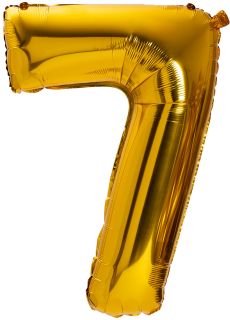 Balon urodzinowy CYFRA 7 - zoty bysk 85cm