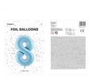 Balon foliowy CYFRA 8 niebieski 86cm