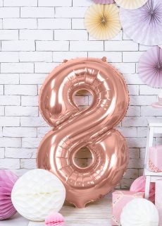 Balon foliowy CYFRA 8 r�owe z�oto 86cm