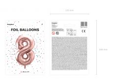 Balon foliowy CYFRA 8 r�owe z�oto 86cm