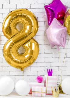 Balon foliowy CYFRA 8 z�oty 86cm