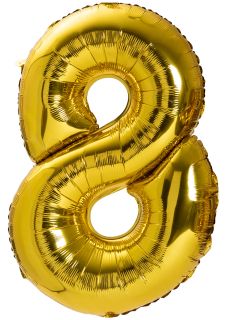 Balon urodzinowy CYFRA 8 - zoty bysk 85cm
