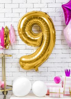 Balon foliowy CYFRA 9 z�oty 86cm