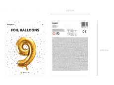 Balon foliowy CYFRA 9 z�oty 86cm