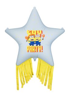Balon foliowy MINIONKI gwiazda z fr�dzlami balon minionek balon dla dzieci dekoracje urodzinowe dla dzieci