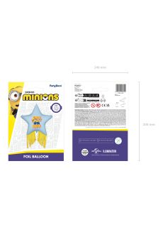 Balon foliowy MINIONKI gwiazda z fr�dzlami balon minionek balon dla dzieci dekoracje urodzinowe dla dzieci