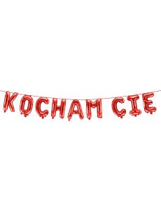 Napis z balonw KOCHAM CI czerwony 285x40 cm