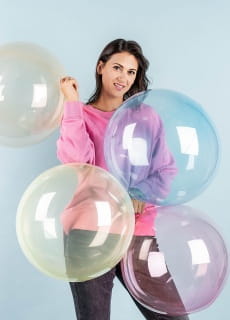 Balon kula NIEBIESKI przezroczysty