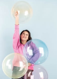 Balon kula POMARACZOWY przezroczysty