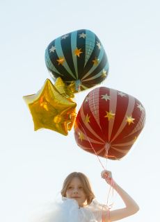 Foliowy balon pi�ka CYRK czerwony balon urodzinowy balon na urodziny balon dla dzieci