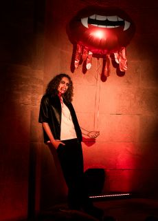 Du�y balon halloweenowy KRWAWI�CE USTA WAMPIRA
