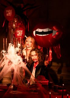 Du�y balon halloweenowy KRWAWI�CE USTA WAMPIRA