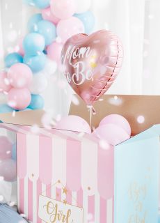 Foliowy balon na baby shower MOM TO BE serce rowe zoto