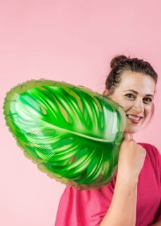 Balon foliowy MONSTERA zielony li 45cm