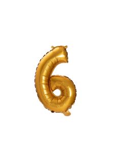 Balon cyfra 6 z�oty 40cm