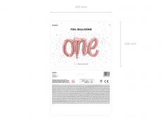 Balon foliowy napis ONE r�owe z�oto 66x37cm