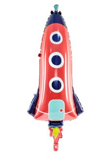 Foliowy balon RAKIETA 115 cm dekoracja na urodziny balon foliowy dekoracja urodzinowa rakieta balon