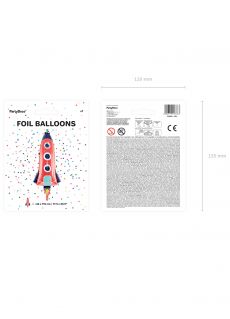 Foliowy balon RAKIETA 115 cm dekoracja na urodziny balon foliowy dekoracja urodzinowa rakieta balon