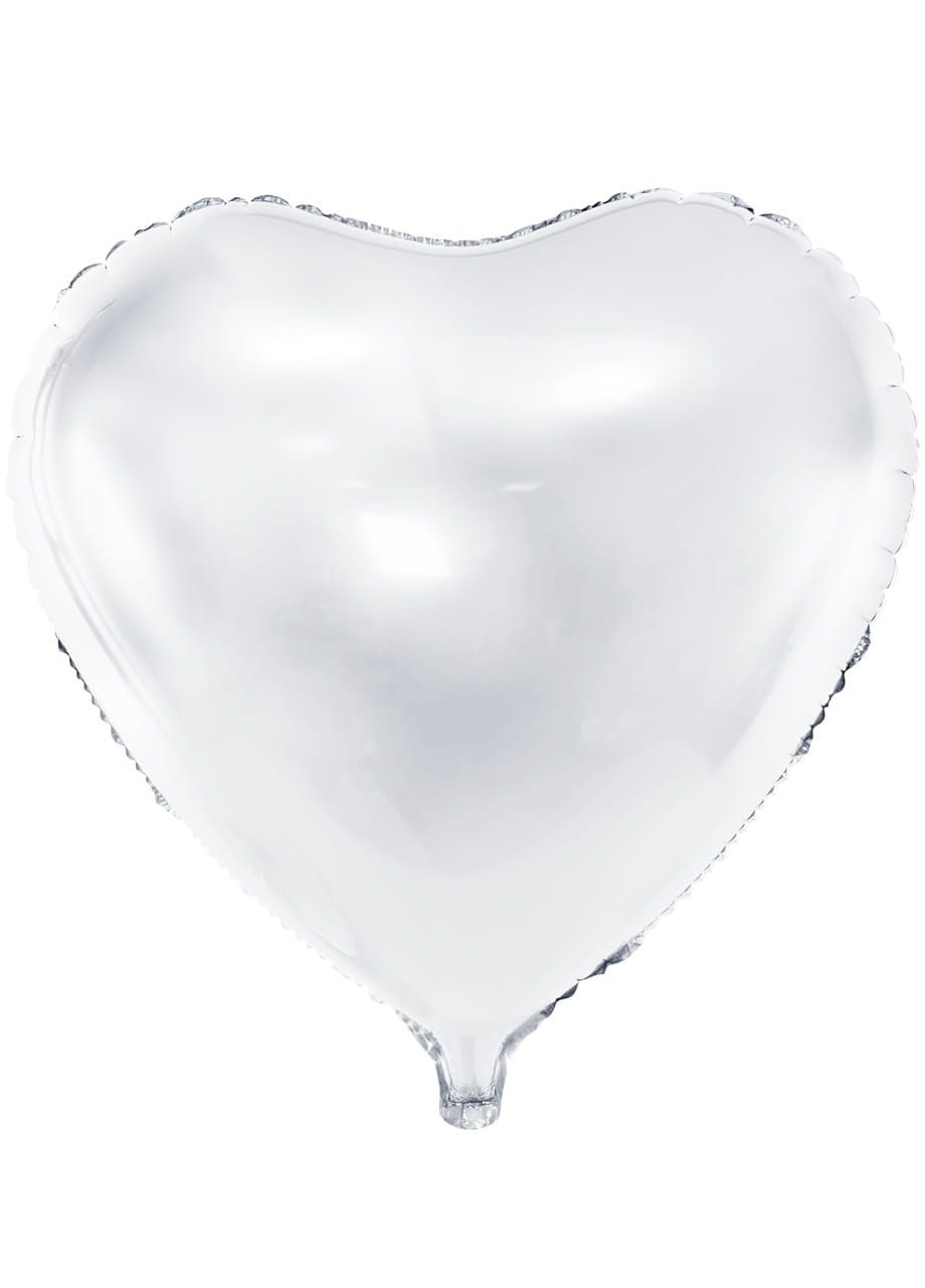 Balon foliowy SERCE biały 45cm