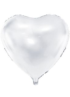 Balon foliowy SERCE biay 45cm
